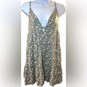 Aeropostale Green Floral Mini Dress